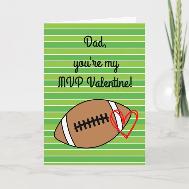 Football Dad Valentine's Day Card (Front)