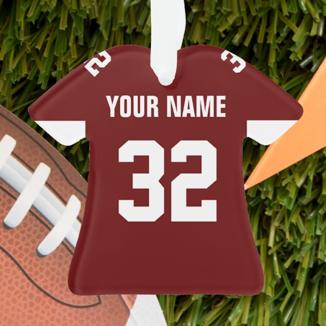 Football Dark Red & White Jersey Ornament (Creator Uploaded)