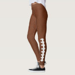 Football Design All-Over Print Leggings<br><div class="desc">Football Design All-Over Print Leggings.  All brown "pigskin-look" leggings with faux white lacing strips on the side of each leg.</div>