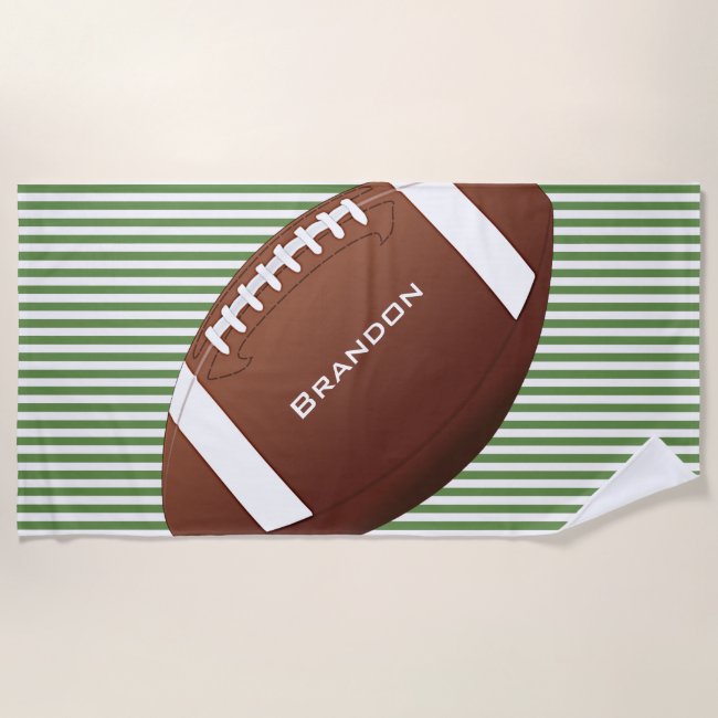 Football Design Beach Towel
