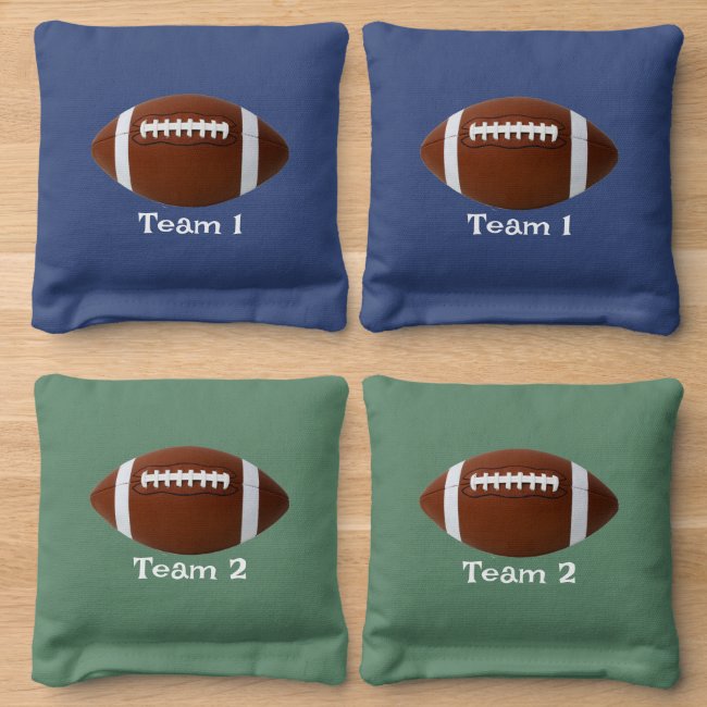 Football Design Cornhole Bean Bags