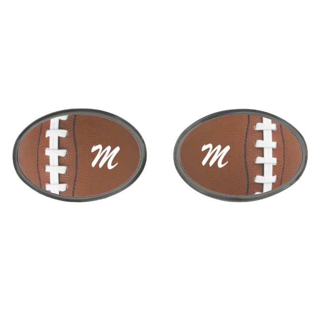 Football Design Cuff Links (Front)