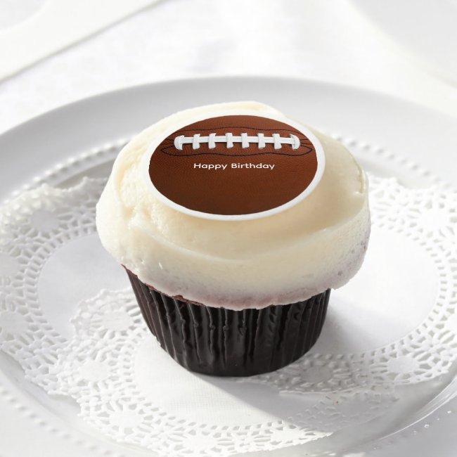 Football Design Edible Frosting Round