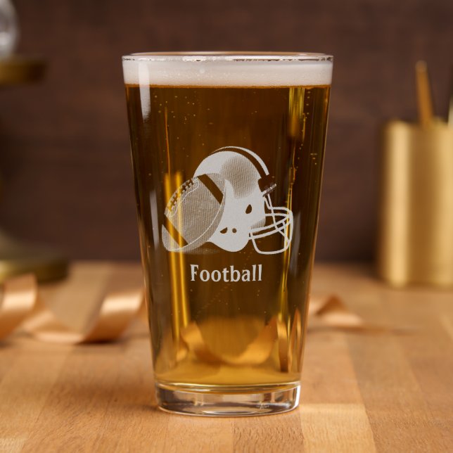 Football Design Etched Glassware (Party)