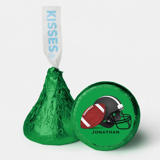 Football Design Hershey's Kisses Candy Favors (Front)