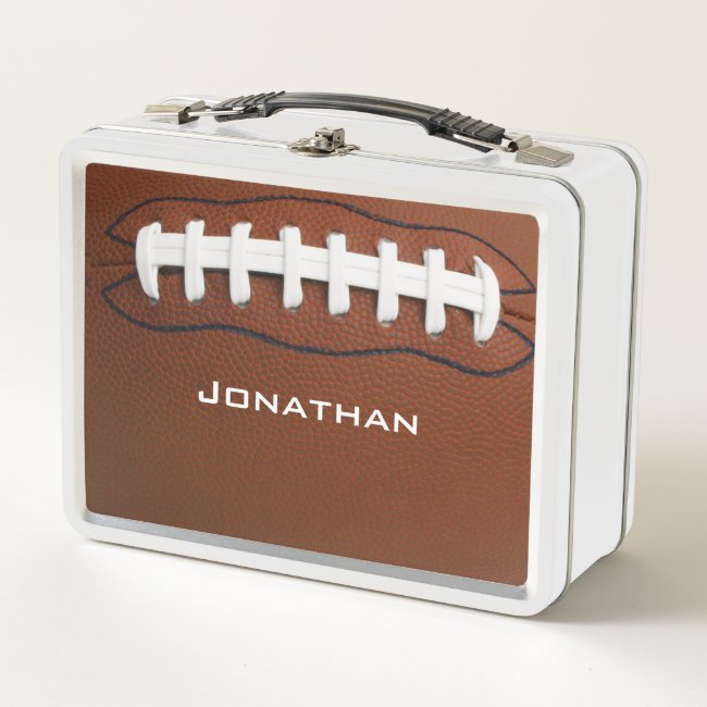 Football Design Metal Lunchbox