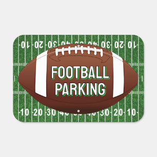 Football Design Metal Parking Sign