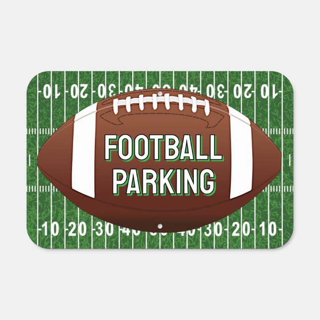 Football Design Metal Parking Sign (Front)