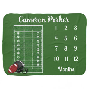 Football Design Monthly Milestone Baby Blanket