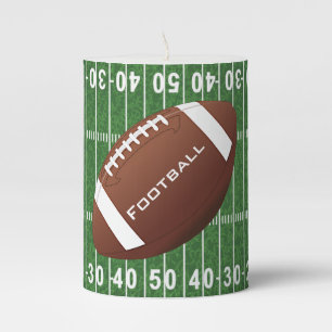 Football Design Pillar Candle