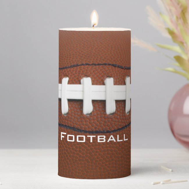 Football Design Pillar Candle