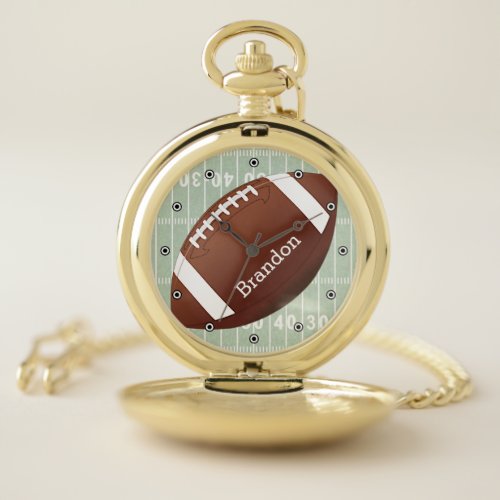 Football Design Pocket Watch