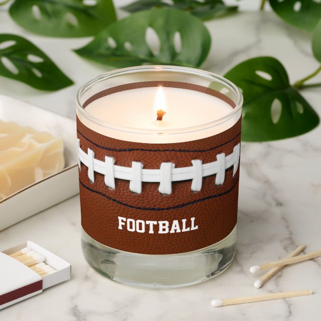 Football Design Scented Candle (Lit)