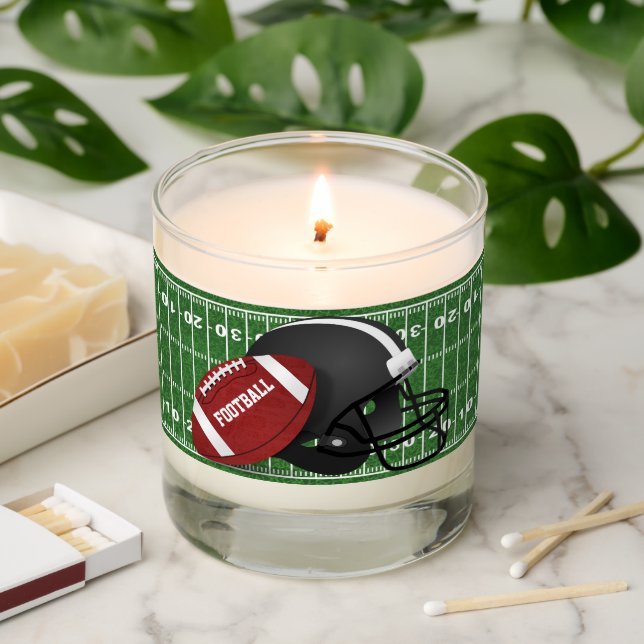 Football Design Scented Candle (Lit)