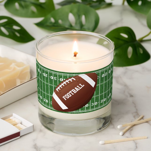 Football Design Scented Candle (Lit)