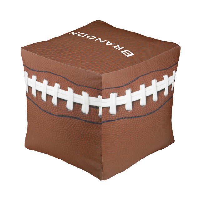 Football Design Square Pouf (Angled Back)