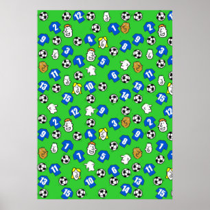 Football Design Wall Poster with Blue Shirts