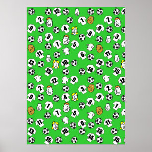 Football Design Wall Poster with White Shirts