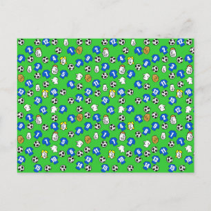 Football Design with Blue Shirts Postcard