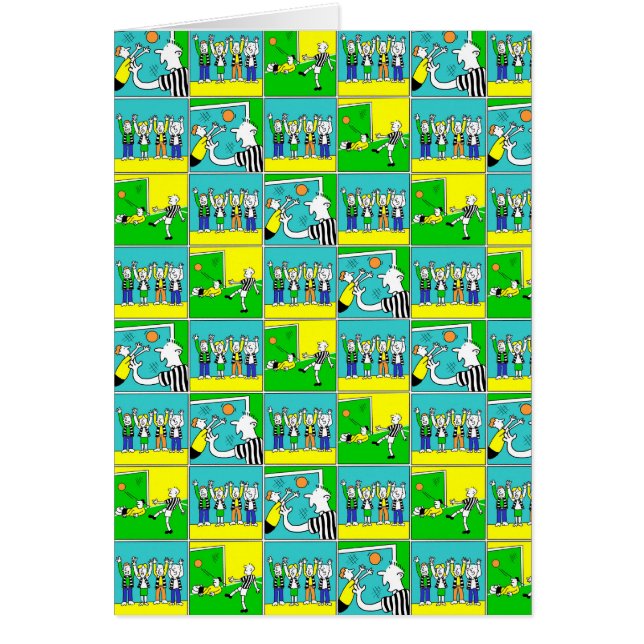 Football Design with Cartoon Players and Fans (Front)