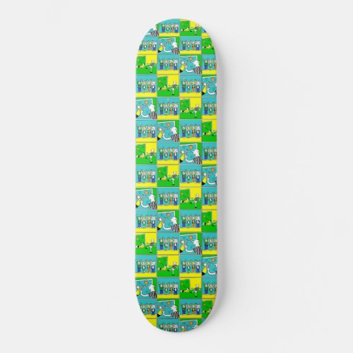 Football Design with Players and Cheering Fans Skateboard