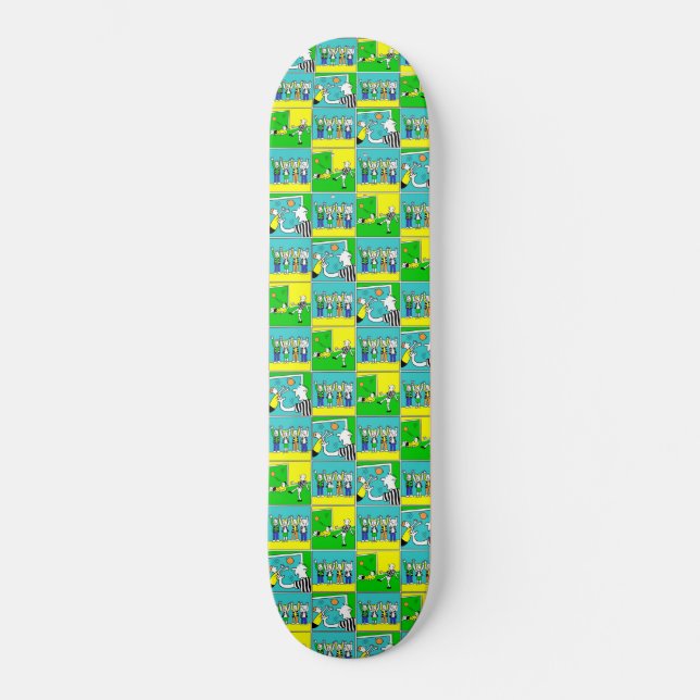 Football Design with Players and Cheering Fans Skateboard (Front)