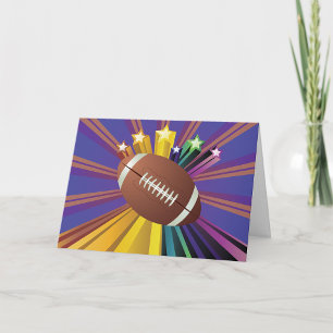 Football Design with Stars Vibrant Sports Fan Art  Card