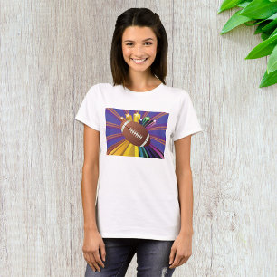 Football Design with Stars Vibrant Sports Fan Art T-Shirt