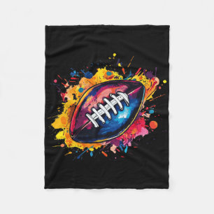 Football Designs. Uni Football Graphic - Black  Fleece Blanket