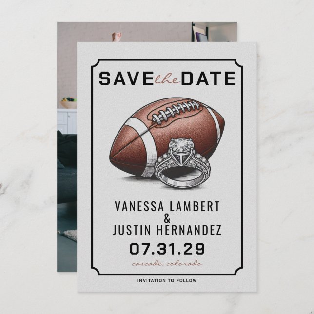 Football Diamond Save The Date (Front/Back)