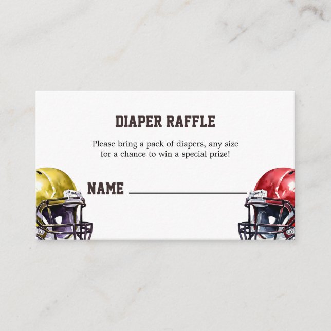 Football Diaper Raffle Ticket Enclosure Card (Front)