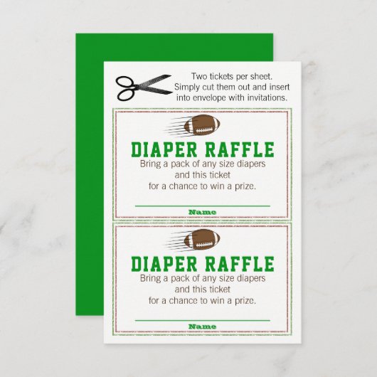 Football Diaper Raffle Tickets (Front/Back)