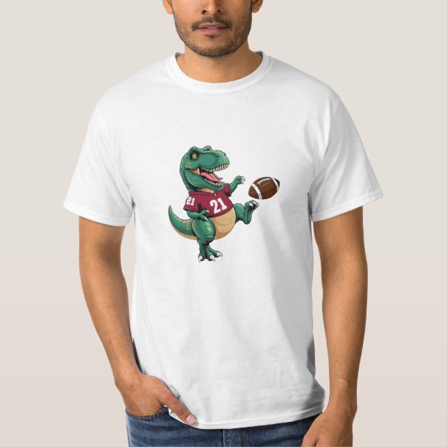 *Football Dino Kickoff Tee | Cute Dinosaur Sports  (Front)