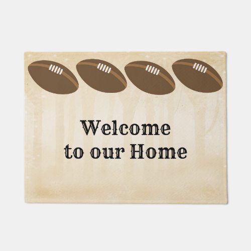 Football Doormat in Brown  Tan