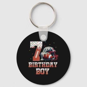 Football Drip 7th Birthday Party Boy Sport Fan 7 Y Keychain