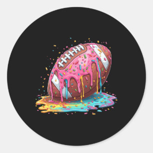 Football Drip For Lineman Wr Qb Rb Ice Cream Sprin Classic Round Sticker