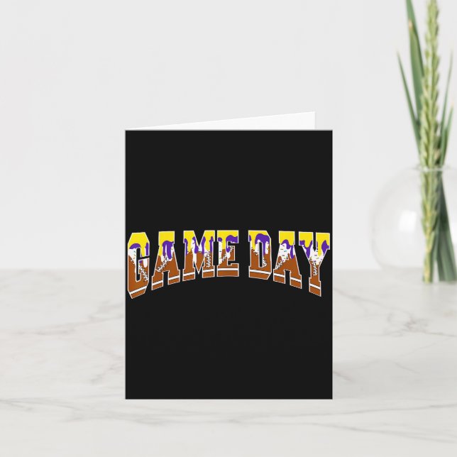 Football Drip Game Day Football Mom Go Cheer Purpl Card (Front)