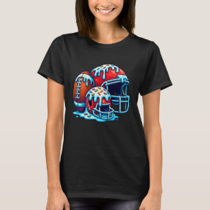 Football Drip Ice Cream Dripping Boys Cone Boys Fo T-Shirt