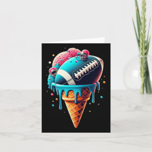 Football Drip Ice Cream Watercolor Cone With Sprin Card