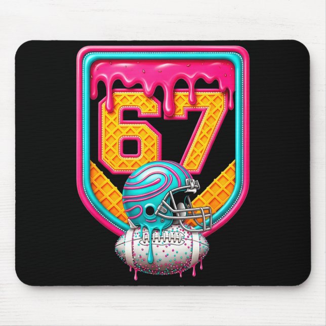 Football Drip Number 67 Football Player  Mouse Pad (Front)