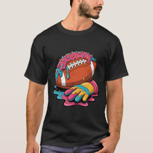 Football Drip Wr Lineman Qb Rb Db Ice Cream Footba T-Shirt