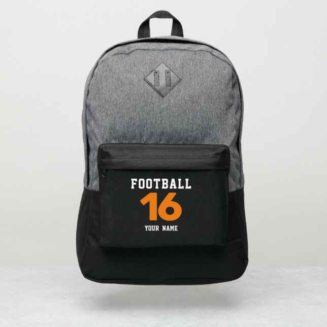  FOOTBALL Editable Name & Number  Port Authority® Backpack (Front)