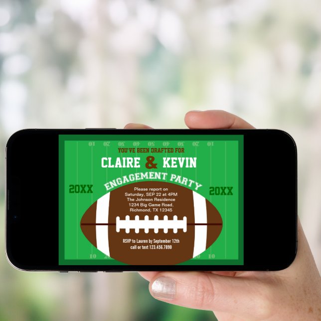 Football Engagement Party Invitation (Front Digital)