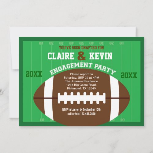 Football Engagement Party Invitation