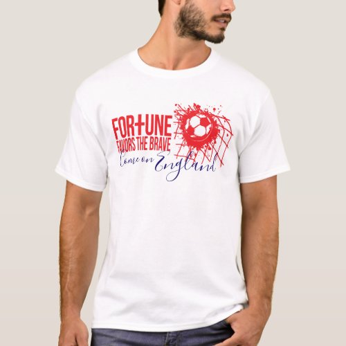 Football England brave red sports slogan t_shirt
