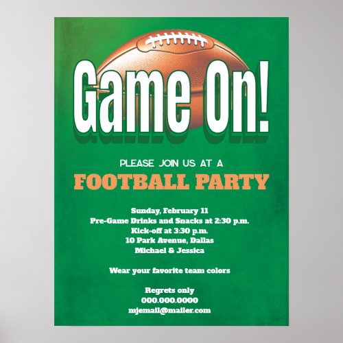 Football Event Game Party Invitation  Poster