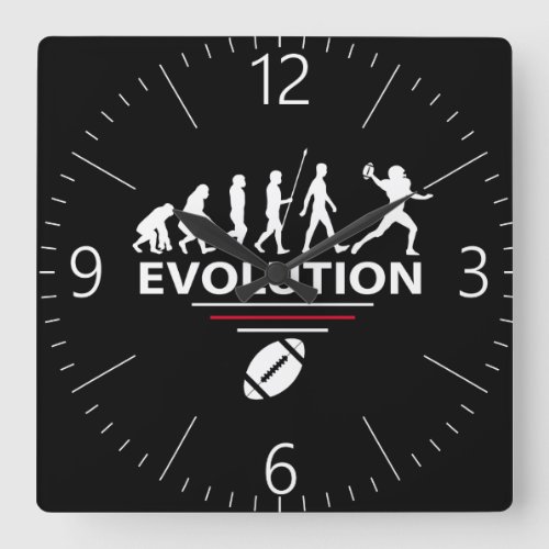 Football evolution square wall clock