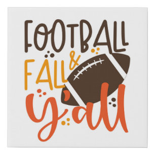 Football Fall & Y'all Faux Canvas Print