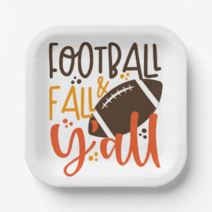 Football Fall & Y'all Paper Plates