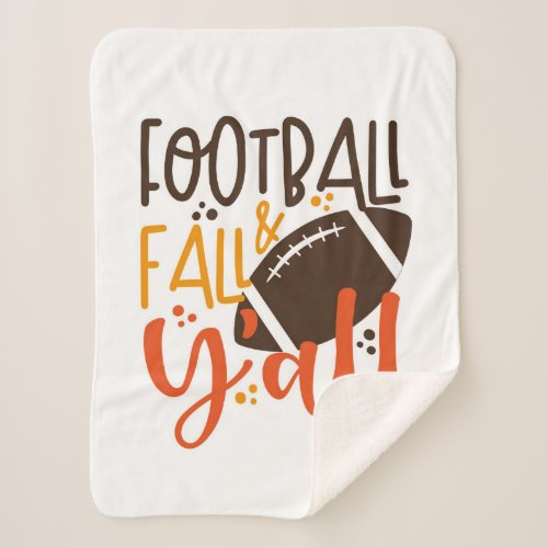 Football Fall  Yall Sherpa Blanket